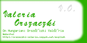 valeria orszaczki business card